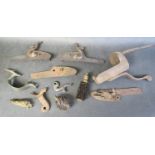 A quantity of vintage gun parts including lock-plates,