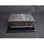 A Victorian silver jewellery casket with acanthus leaf detail,