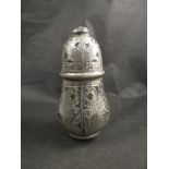 An Eastern white metal lidded pot,