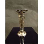 A silver pierced stem vase of Art Nouveau form, Sheffield 1908 Rd 520263,