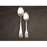 An Alice & George Burrows II silver table spoon, London 1817 and a silver dessert spoon,