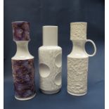 Three West German white porcelain vases including Royal KPM and Vohenstrauss,