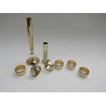 Set of six Conrah Cristillinm napkin rings and a candle holder designed by Ronald Hughes in 1967