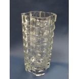 A French glass vase clear moulded,