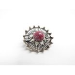 A Uni David Andersen silver brooch marked 925s by Un Tangerud with Thulite stone centre