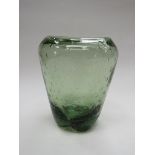 A Whitefrairs sea green lobed vase with bubble inclusions, 18.