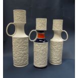 Three West German white porcelain vases, Royal KPM,