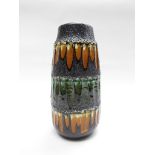 A Scheurich West German Fat Lava vase in ochre and green colours.