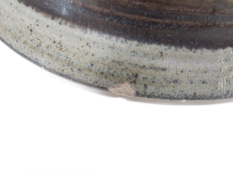 PETER LANE (b.1932) A studio pottery bowl, flared form. Tenmoku band glaze. Incised marks to base. - Image 3 of 3