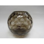 A large 1960's Borske Sklo Czech glass ball vase by Max Kannegiesser.