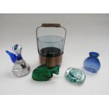 A collection of Scandinavian glass including Tobo angel,