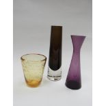 A Whitefriars Glass brown cased glass vase by Geoffrey Baxter,