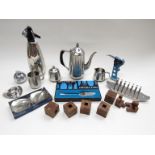 A collection of stainless steel and other items including Old Hall, Viners etc.