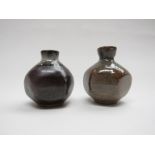 Lowerdown Pottery of David Leach - two small bud vases , pottery seals only. Tallest 7.