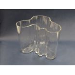 Alvar Aalto Iittala "Savoy" clear glass vase with etched Alvar Aalto mark to base,