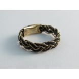 A Victorian woven hair ring