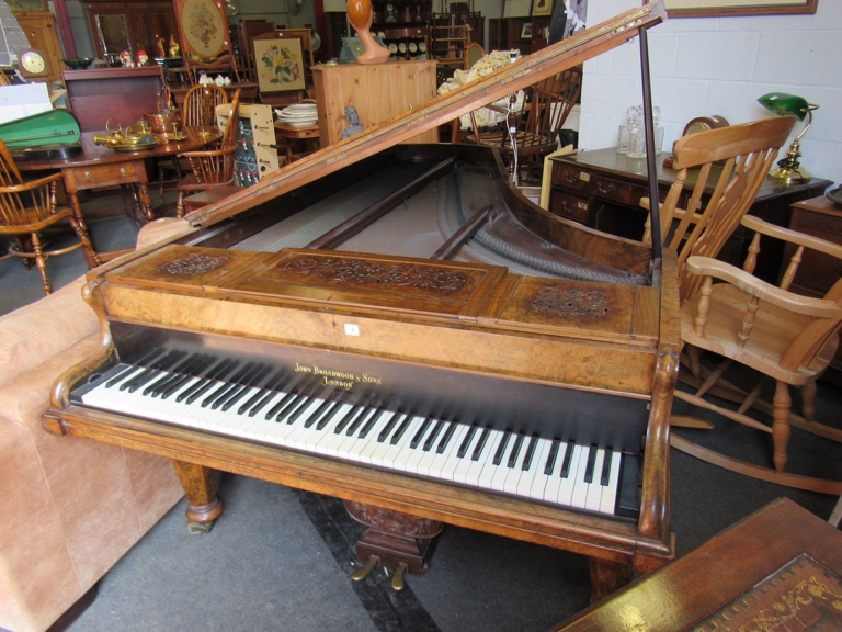 A walnut John Broadwood and Sons boudoir grand piano (7' x 4' 6") A to A, - Image 4 of 5