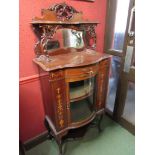 An Edwardian inlaid mahogany display cabinet,