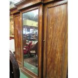 A Victorian mahogany breakfront wardrobe,