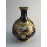 A small Coalport vase, painted with landscape view, pattern No.