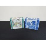 Two Chinese porcelain pillows,