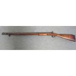 A Circa 1820 percussion Enfield rifle, marked with tower and crown,
