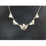 An Edwardian marcasite and blister pearl necklace,