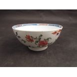 A Lowestoft Redgrave pattern footed bowl, hairlined,