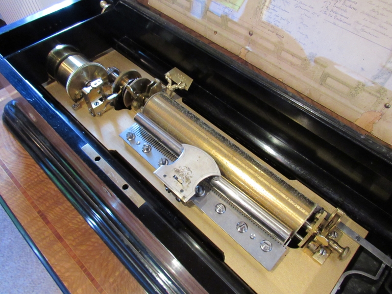A Longue Marche two comb Sublime Harmony cylinder music box with seven interchangeable cylinders, - Image 3 of 5