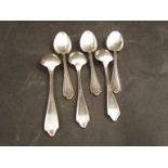 A set of six silver spoons,