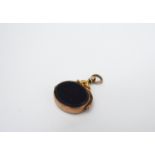 A 9ct gold swivel fob cornelian and bloodstone