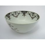 A Lowestoft porcelain parcel gilt slop bowl