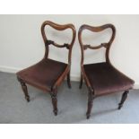 A pair of William IV rosewood dining chairs