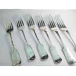 A set of six Walker & Hall forks,