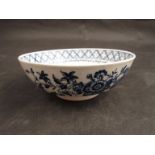 A Lowestoft three flower pattern footed bowl,