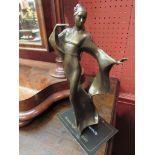 A bronze limited edition Sakura figure, signed by the artist Neil Welch with cerificate 13/50,