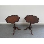 A pair of George III style mahogany wine tables,