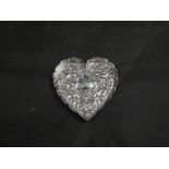 A William Comyns silver repousse heart shaped pin tray/dish,