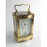 A L'epee brass carriage clock with alarm movement,