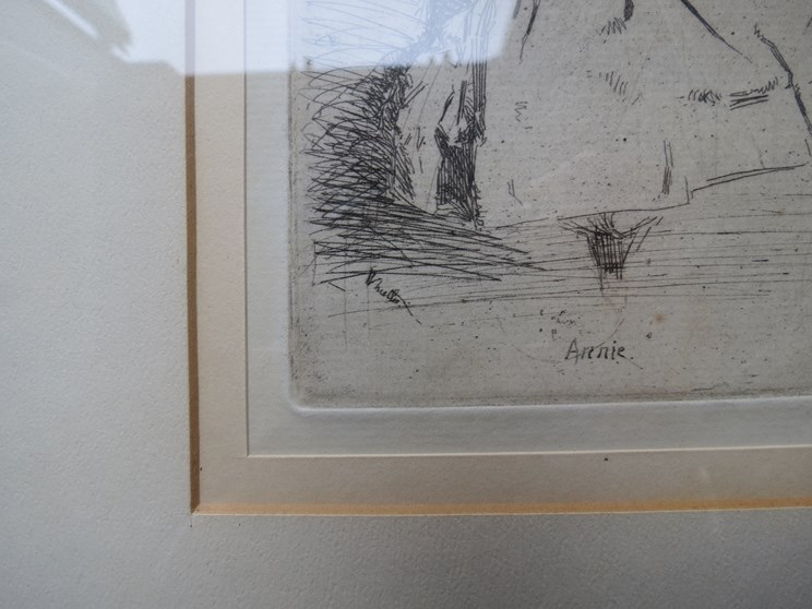 JAMES ABBOT MCNEILL WHISTLER (1834-1903) A framed and glazed etching entitled 'Annie'. - Image 2 of 3