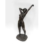 TOM GREENSHIELDS (1915-1994) : "Clare Stretching". Resin bronze. 41/250. 59.5cm tall.