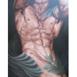 EKOL (XX/XXI) oil on canvas male torso, signed and dated 2008.