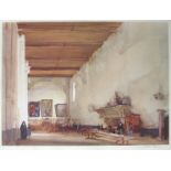 WILLIAM RUSSELL FLINT (1880-1969) A framed and glazed print of interior of nunnery,