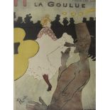 After Henri Lautrec - A framed and glazed print "La Goulue", 23.5cm x 17.