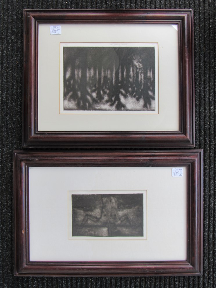 Six Limited Edition etchings including figurative and landscapes, monogrammed PRG,