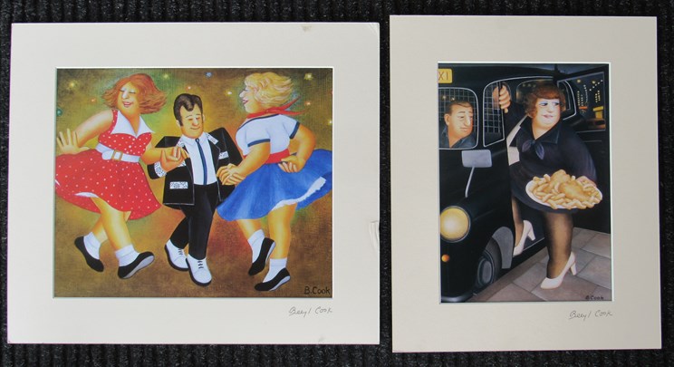 BERYLCOOK: (1926 - 2008) Two mounted prints. Signed in pencil on the mounts. 25.5cm X 18cm and 24.