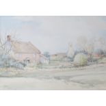 JASON PARTNER (1922-2005) A framed and glazed watercolour entitled 'A Corner of the Village' -