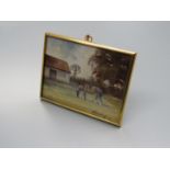 STEPHEN WALKER (1900-2004) A framed miniature of a grazing horse. Signed bottom right.