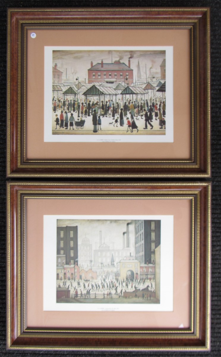 After L.S. Lowry - Two framed and glazed prints