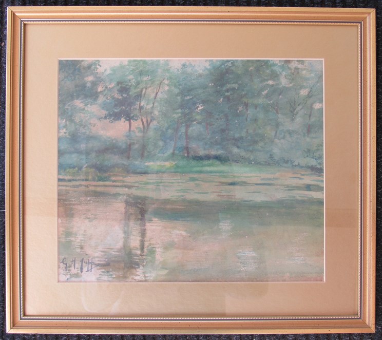 GEORGE HERBERT JUPP (1869-1942) A framed & glazed watercolour of a woodland lake scene.